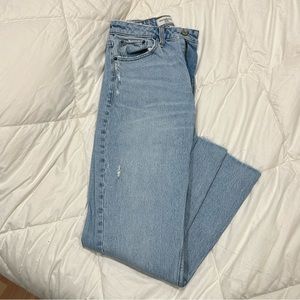 Abercrombie and Fitch “mom high rise jeans” light wash